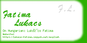 fatima lukacs business card